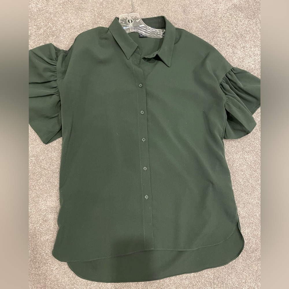 Green Crepe Blouse